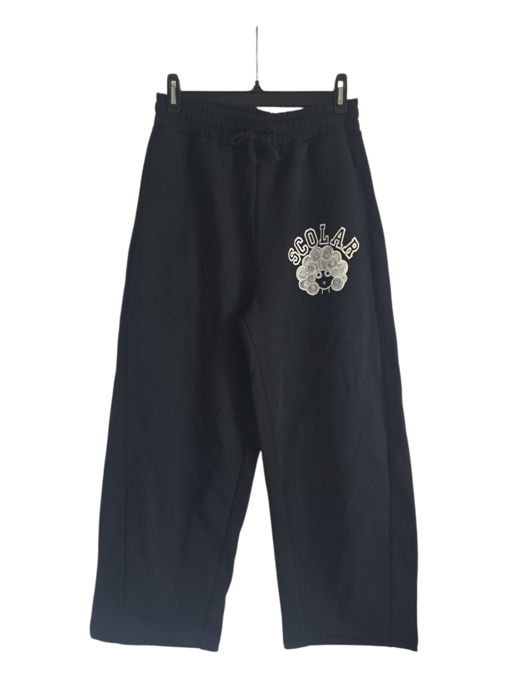 SCOLAR Black Graphic Sweatpants